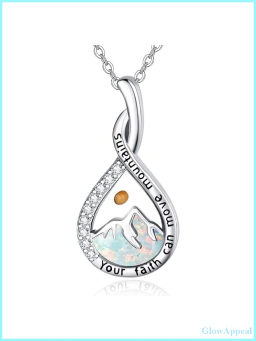 Sterling Silver Mustard Seed Faith Necklace 18-20 Inch Opal Pendant